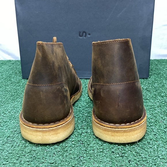 New Clarks Brown Leather Desert Boots men’s size 12 (OKPM-07-160) - Picture 3 of 11